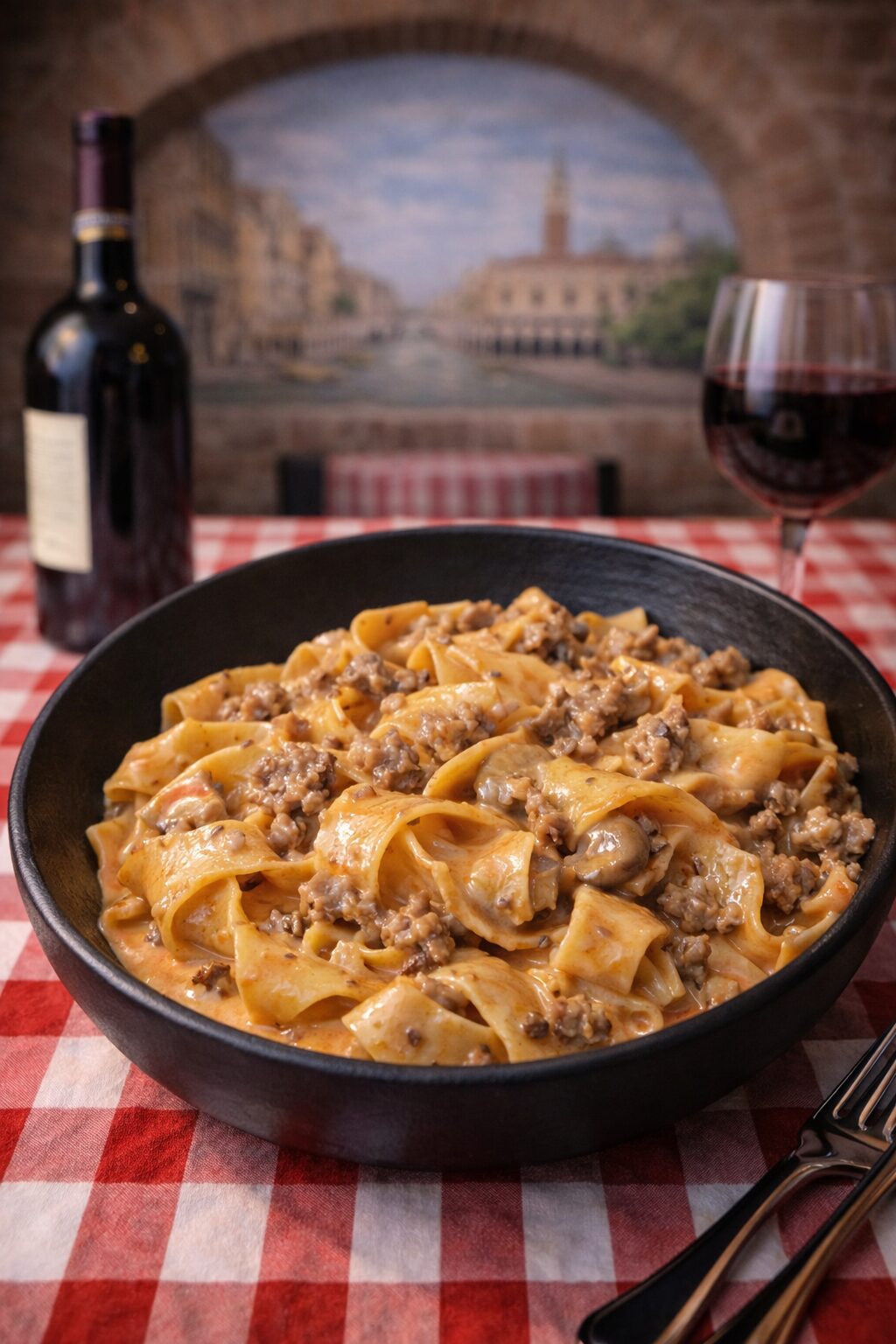 PARPADELLE AL RAGU ROSATO TRATTORIA DA LUIGGI OLOT