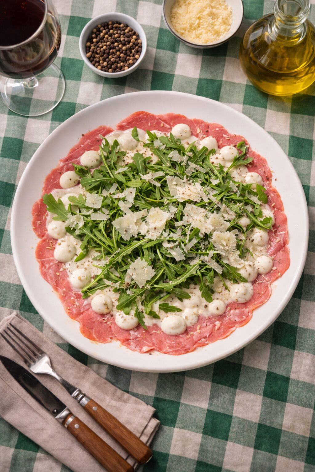 carpaccio caccio e pepe de trattoria da luiggi olot